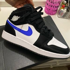 Racer blue mid Jordan 1s